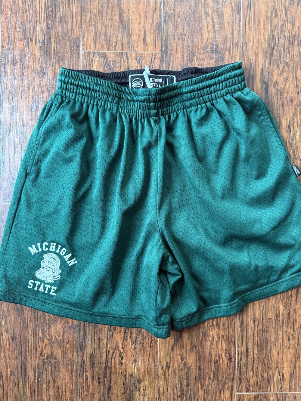 Michigan State Dark Green Athletic Shorts with Logo